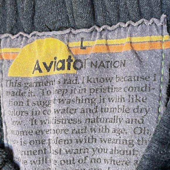 Aviator Nation Gray Pants with White Lightning Bolt - Picture 2 of 5